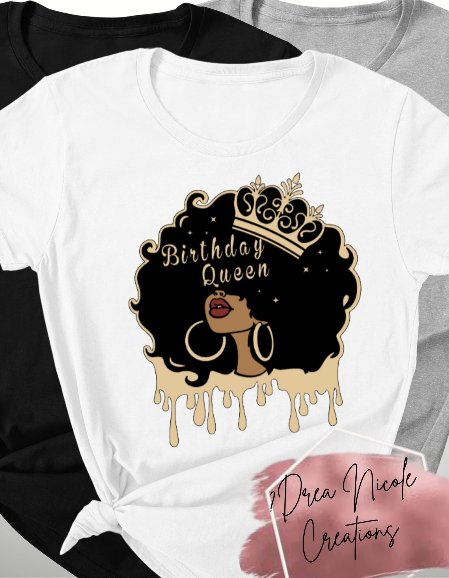 T-shirt Afro Queen Shirt Birthday Shirt 
