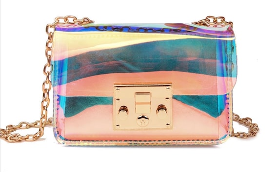 Small Holographic Crossbody Bag/ Beach Bag - Etsy