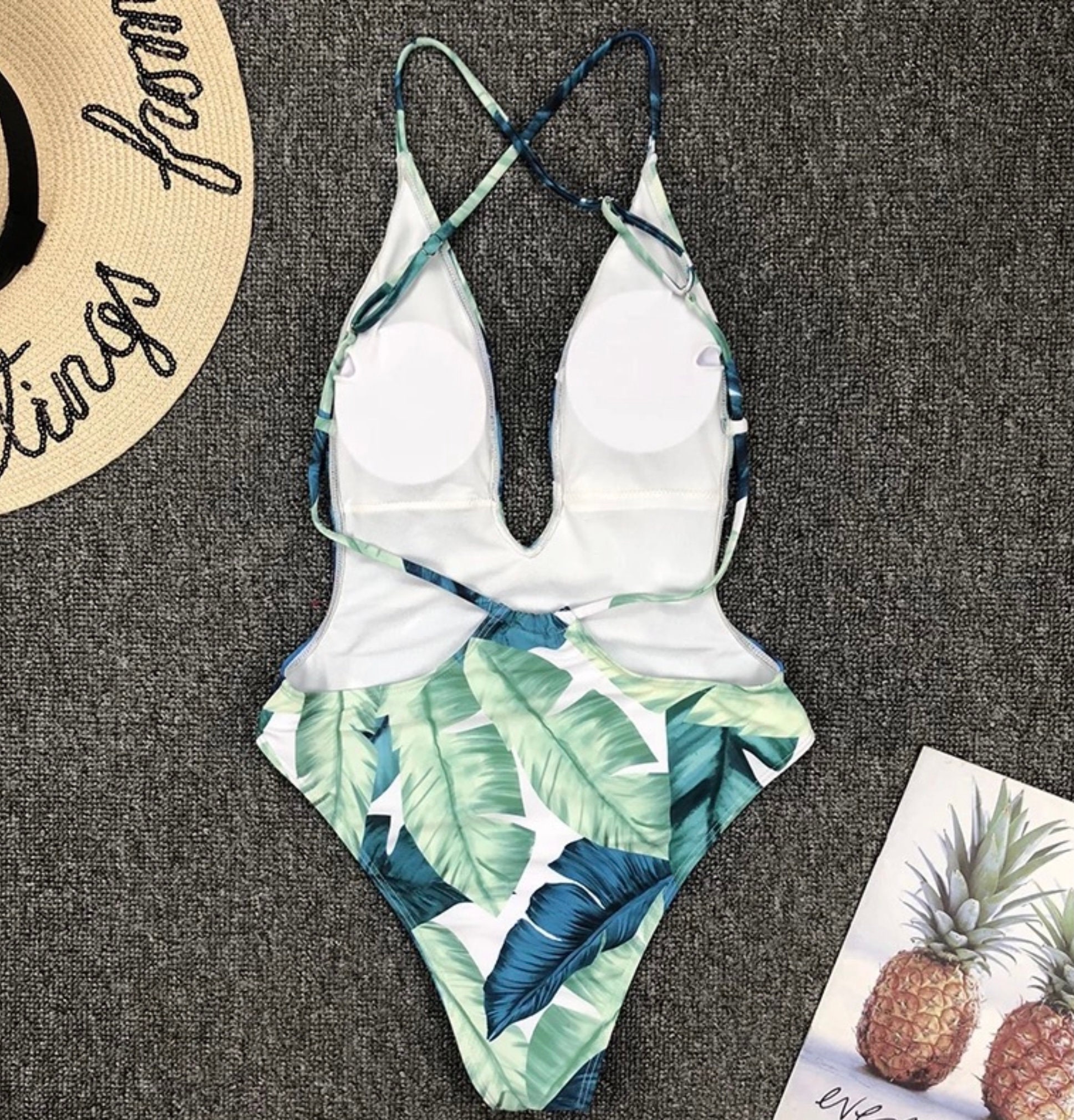 Chloe Monokini/womens One Piece Green Floral Swimwear/ One Etsy