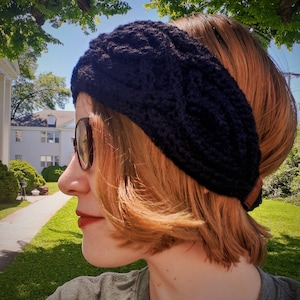 Crochet Celtic Headband, Crochet Flapper Headpiece, Retro Ear Warmers, Gifts for Her, Glamour Headband, Winter Headpiece, Cabled Ear Warmere