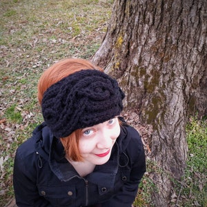 Cabled Ear Warmers, Crochet Celtic Headband, Crochet Flapper Headpiece, Retro Ear Warmers, Gifts for Her, Glamour Headband, Winter Headpiece