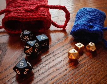 Dungeon Master Dice Bag DnD, Crochet Dice Pouch, Drawstring Bag, DnD Gifts, Drawstring Gift Bag, Pathfinder Gifts, Made to Order Nerdy Gifts