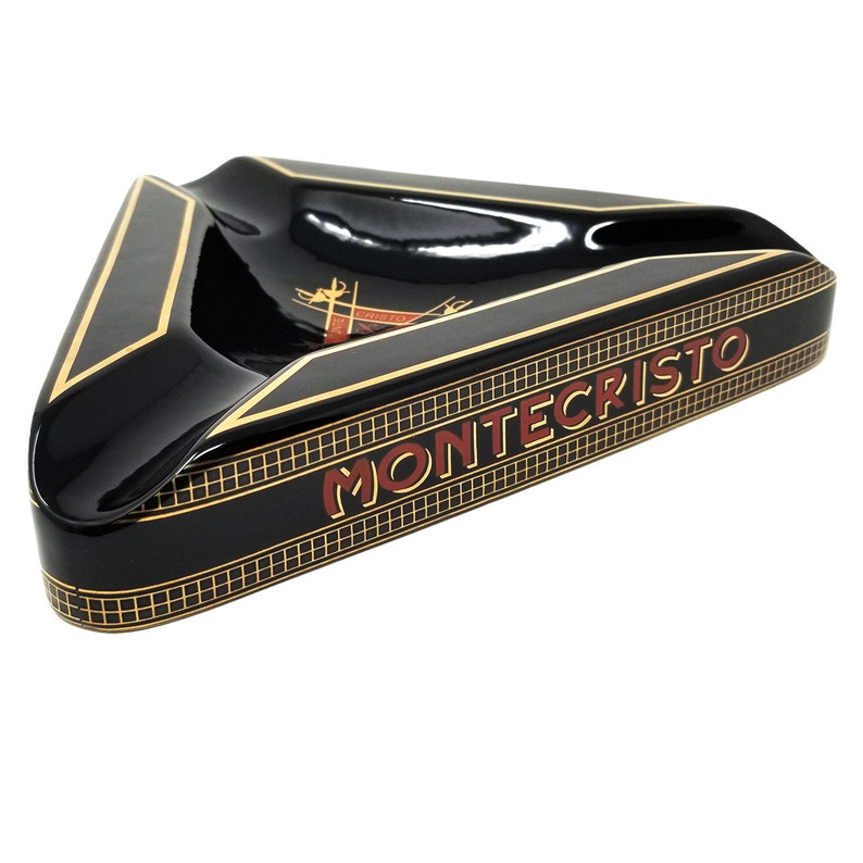 Stunning Black Triangle Montecristo Cigar Ashtray Etsy