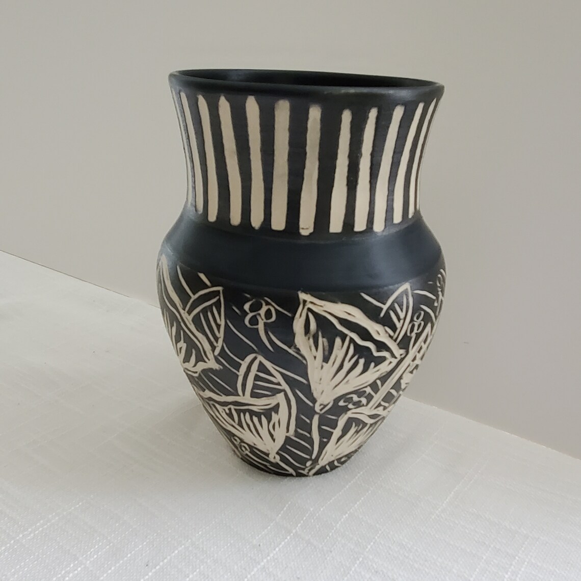 Black and white vase Ceramic flower vase large size with Etsy