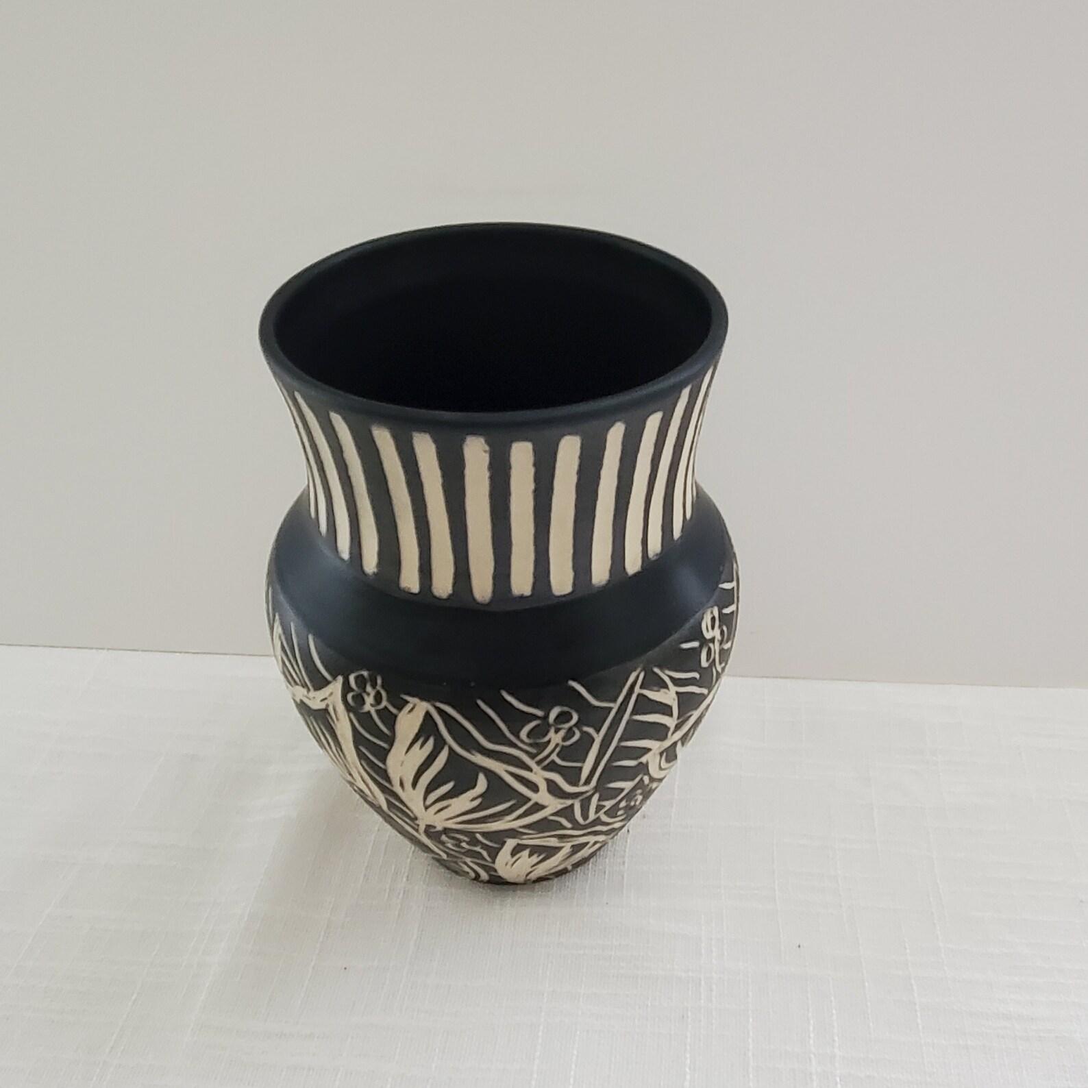 Black and white vase Ceramic flower vase large size with Etsy