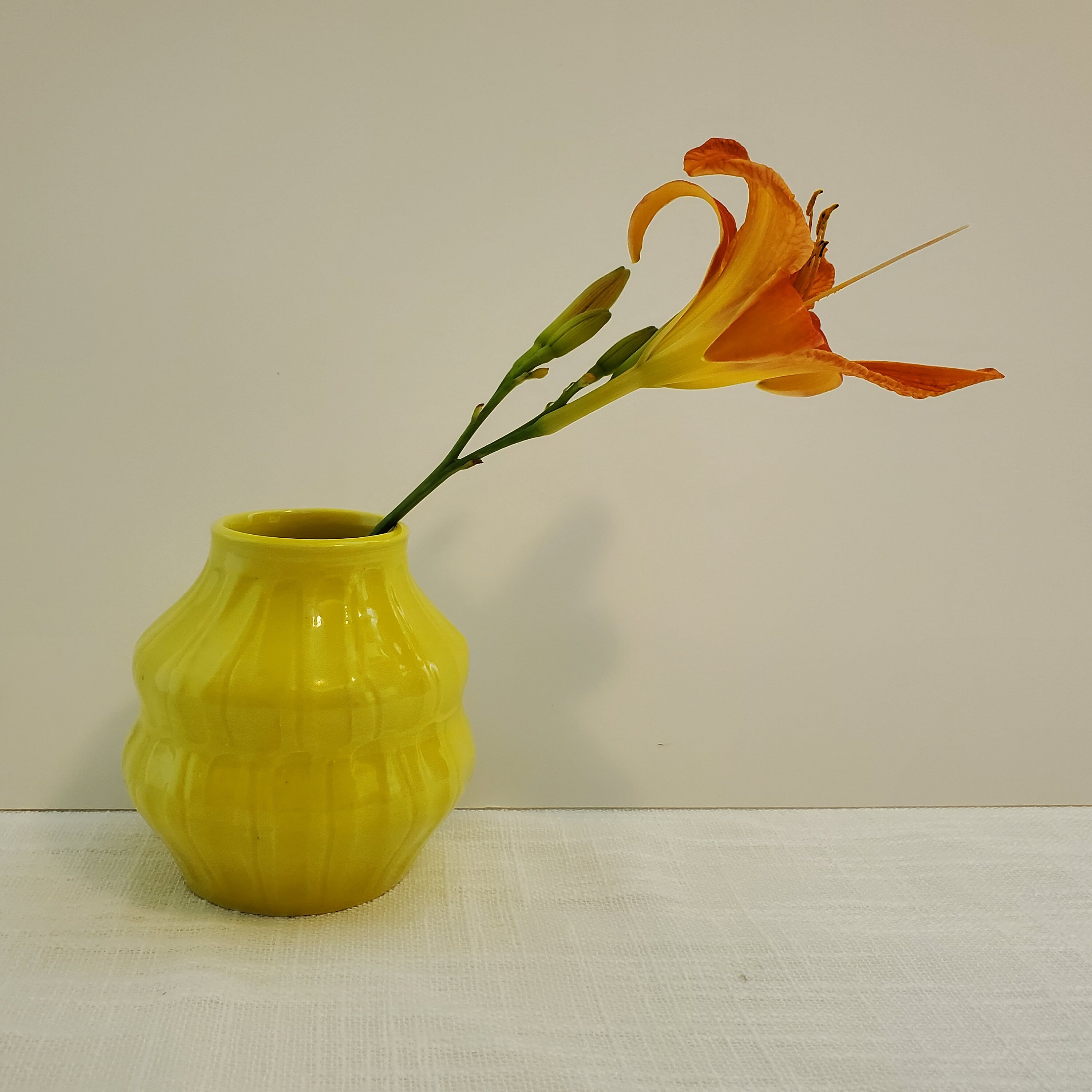 Ceramic bud vase glossy yellow vase handmade vase small Etsy