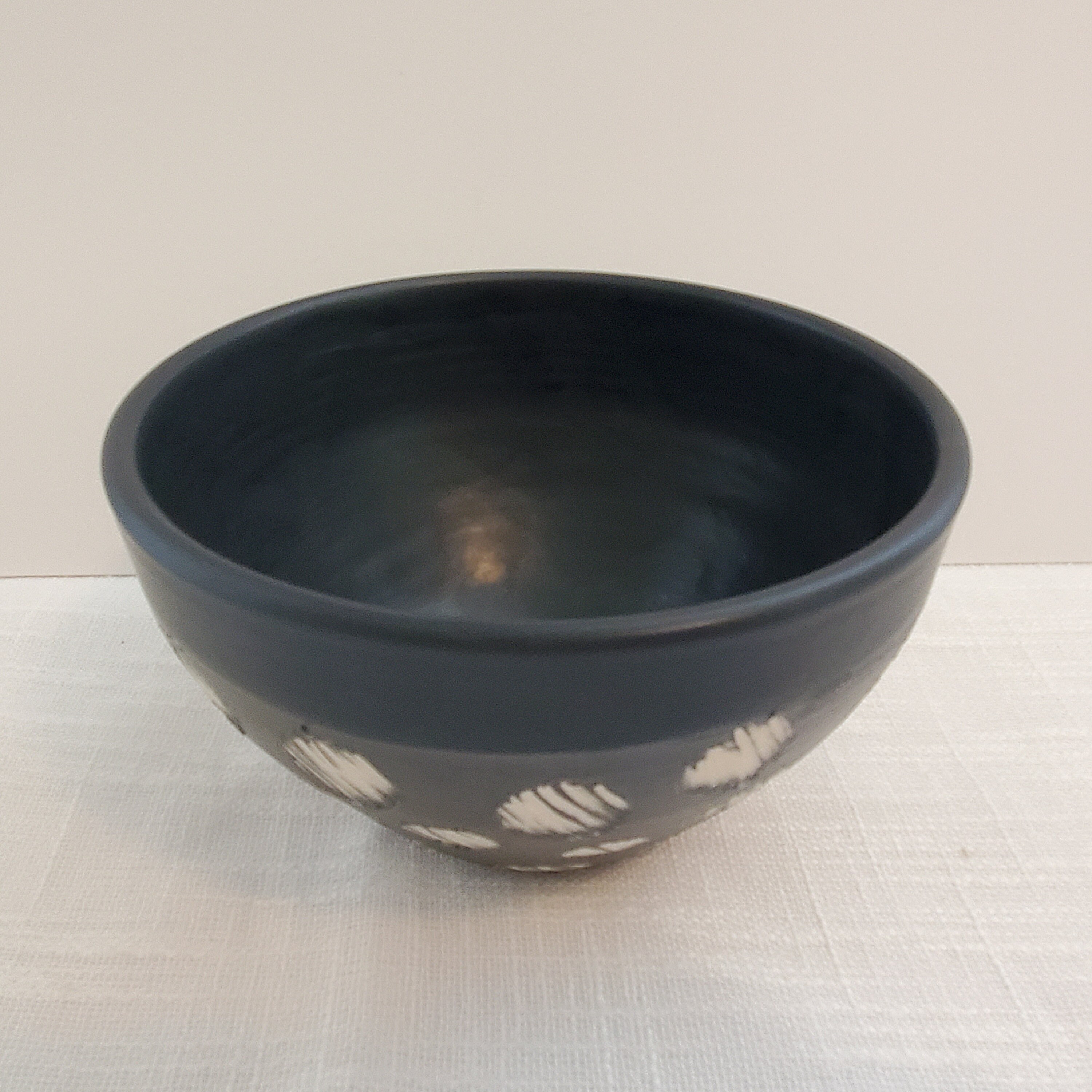 Black and White Bowl Ceramic Serving Bowl With Handcarved Etsy UK