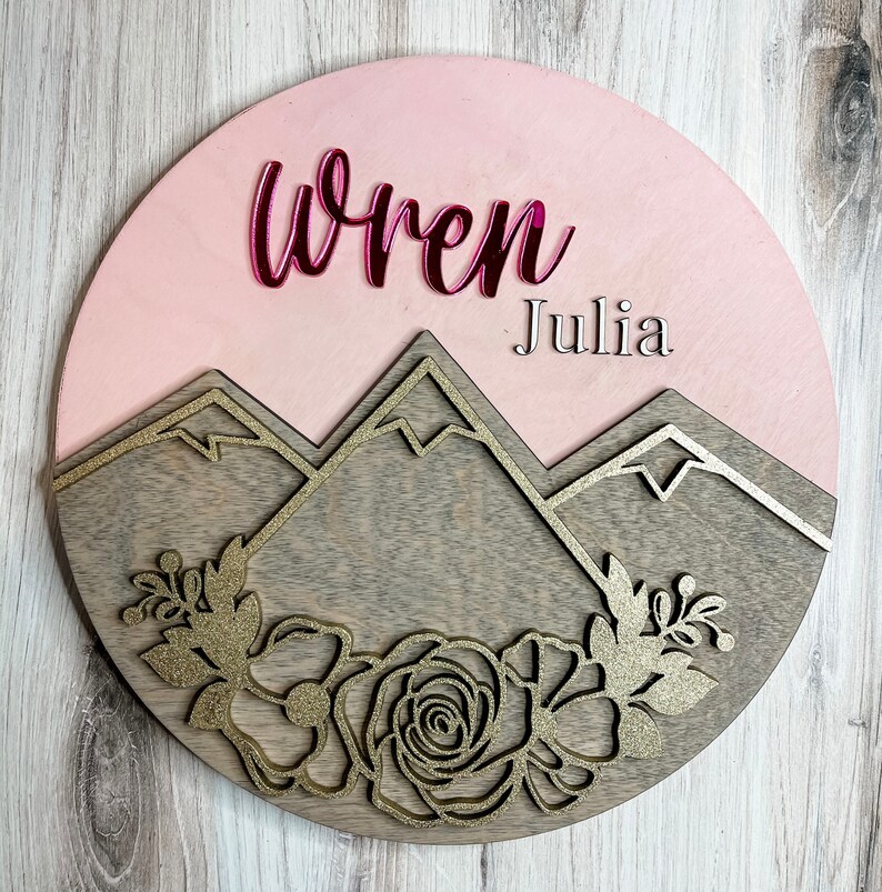 Forest Nursery Sign Forest Art Kids Room Mountain Nursery Name Sign Mountain Nursery Decor Mountain Decor For Kids Forest Nursery Art
