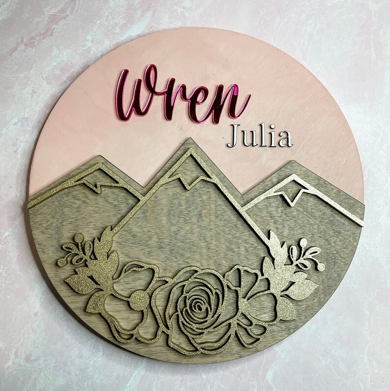 Forest Nursery Sign Forest Art Kids Room Mountain Nursery Name Sign Mountain Nursery Decor Mountain Decor For Kids Forest Nursery Art