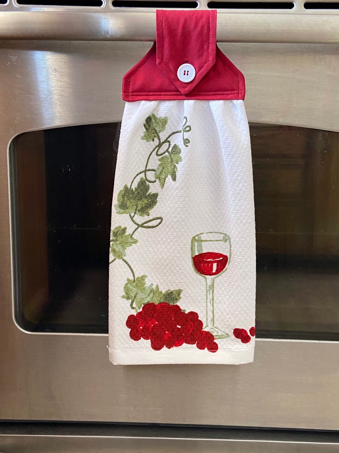 Wine Theme hanging towel wine kitchen hanging towel Etsy