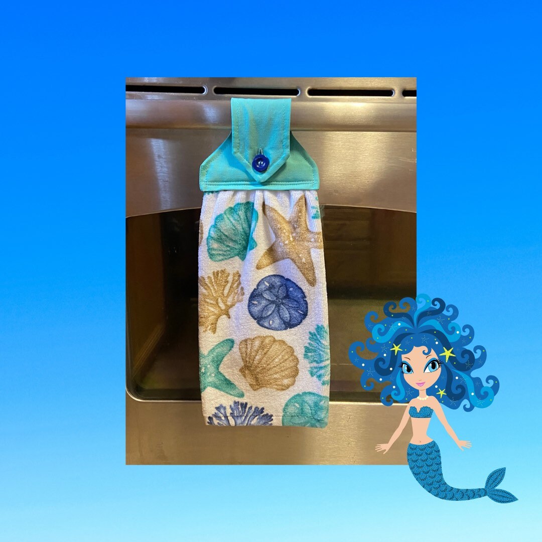 Toalla colgante de playa toalla colgante de concha marina | Etsy