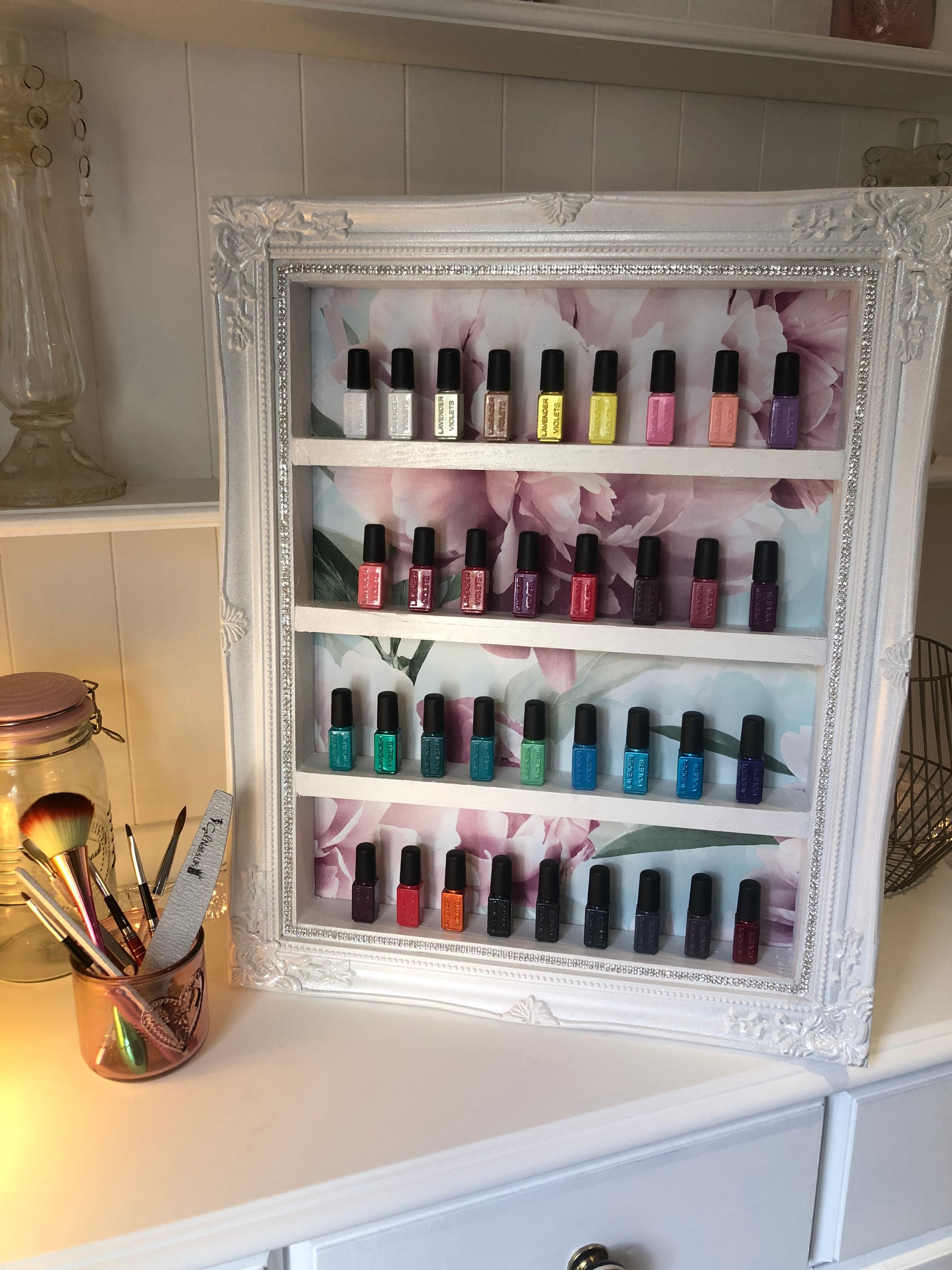 Bespoke wall mounted nail polish display frame Etsy