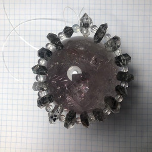 ARMBAND - UNIKAT - Roh Herkimer Diamant Double Terminated Punkt Kristall Energie Booster Natürliche unbehandelte Edelstein Hoch Frequenz Schwingung Bild 2
