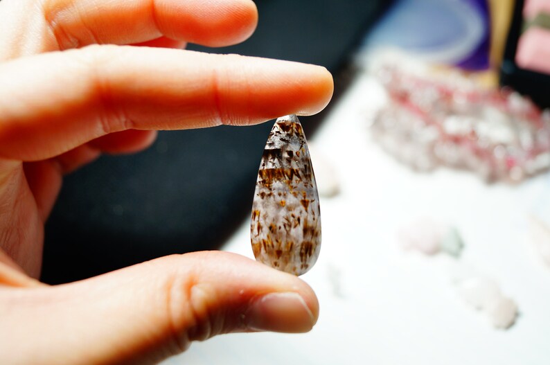 Birthstone Auralite 23 Crystal Pendant Healing Stone Jewelry Northern Light Chakra Meditation, Aurora Crystal Quartz Black Auralite