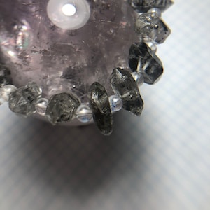 ARMBAND - UNIKAT - Roh Herkimer Diamant Double Terminated Punkt Kristall Energie Booster Natürliche unbehandelte Edelstein Hoch Frequenz Schwingung Bild 9