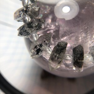 ARMBAND - UNIKAT - Roh Herkimer Diamant Double Terminated Punkt Kristall Energie Booster Natürliche unbehandelte Edelstein Hoch Frequenz Schwingung Bild 3