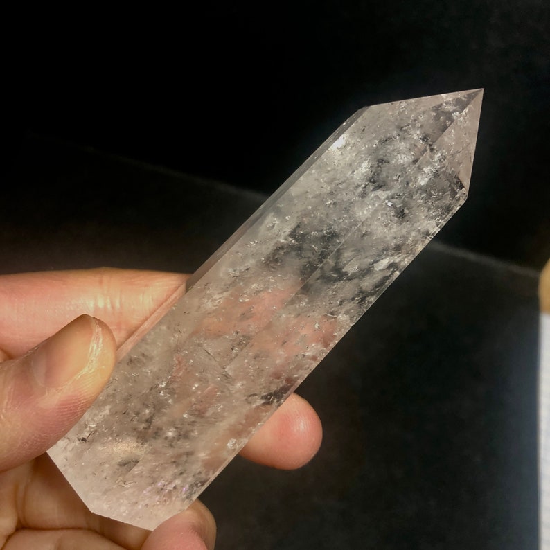 TOWER - Clear Quartz 26.2x30.8x95.4mm 111.5g Azeztulite Rainbow Athelstra Crystal Universal Energy Cleanser High Frequency - UNIQUE ITEM image 1
