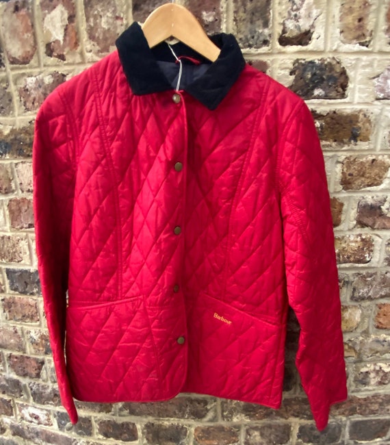 Barbour Summer Liddesdale Quilt Red Jacket Size 14