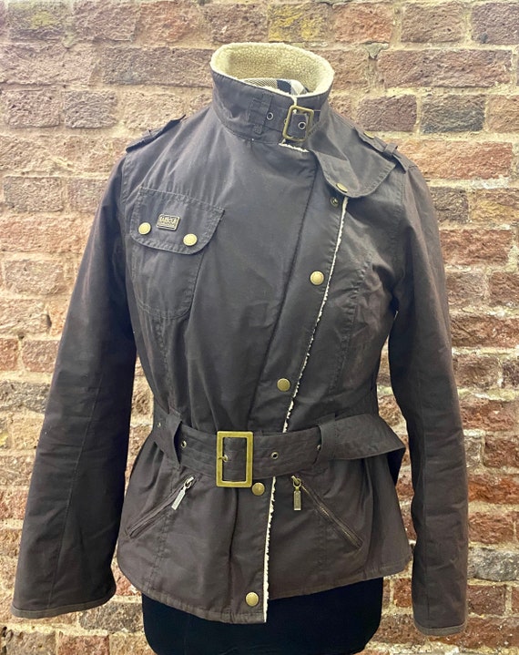 Vintage Barbour International brown aviator jacket