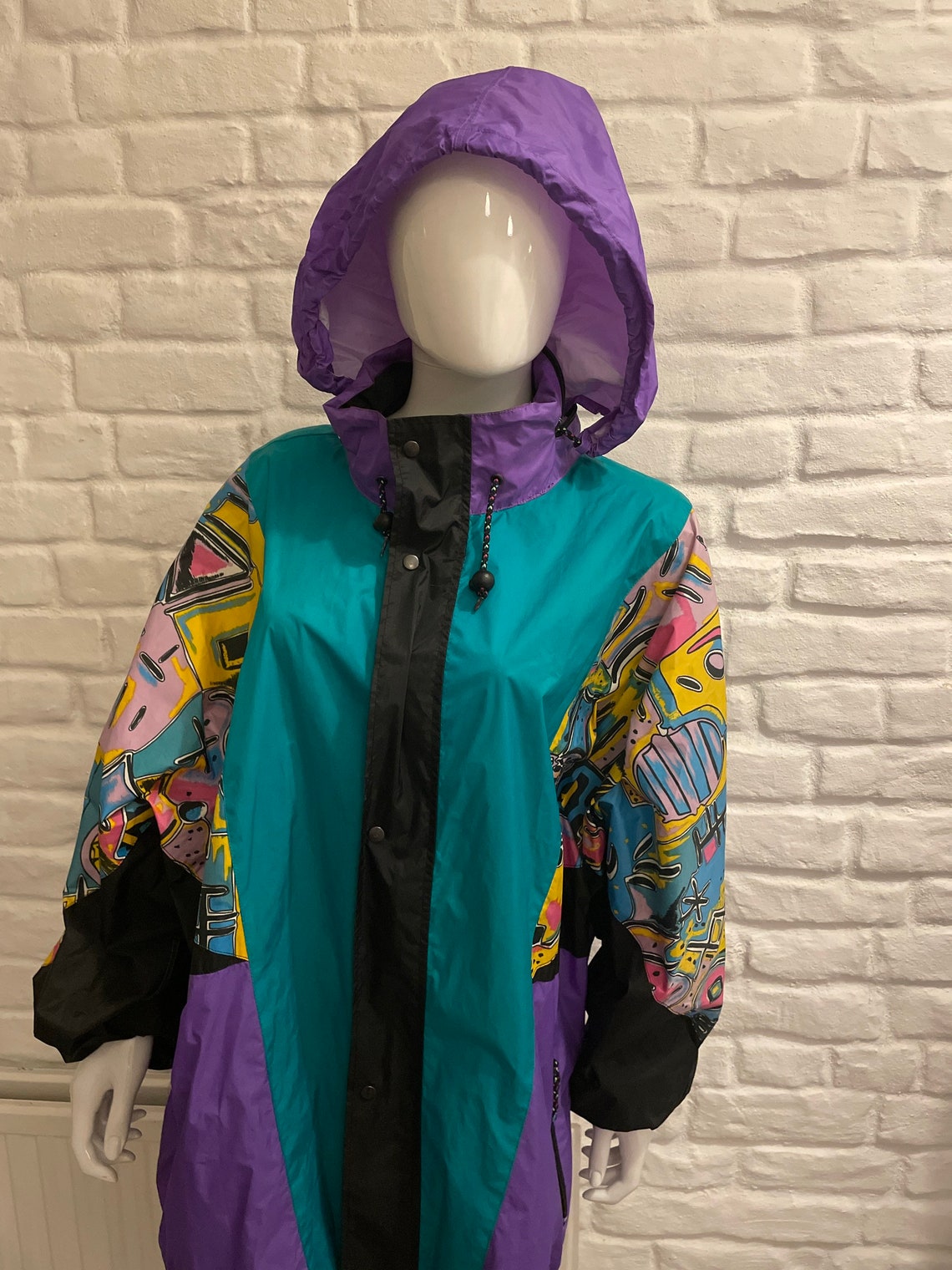 1980s Regatta Raincoat Jacket with Hidden Hood Size XL | Etsy