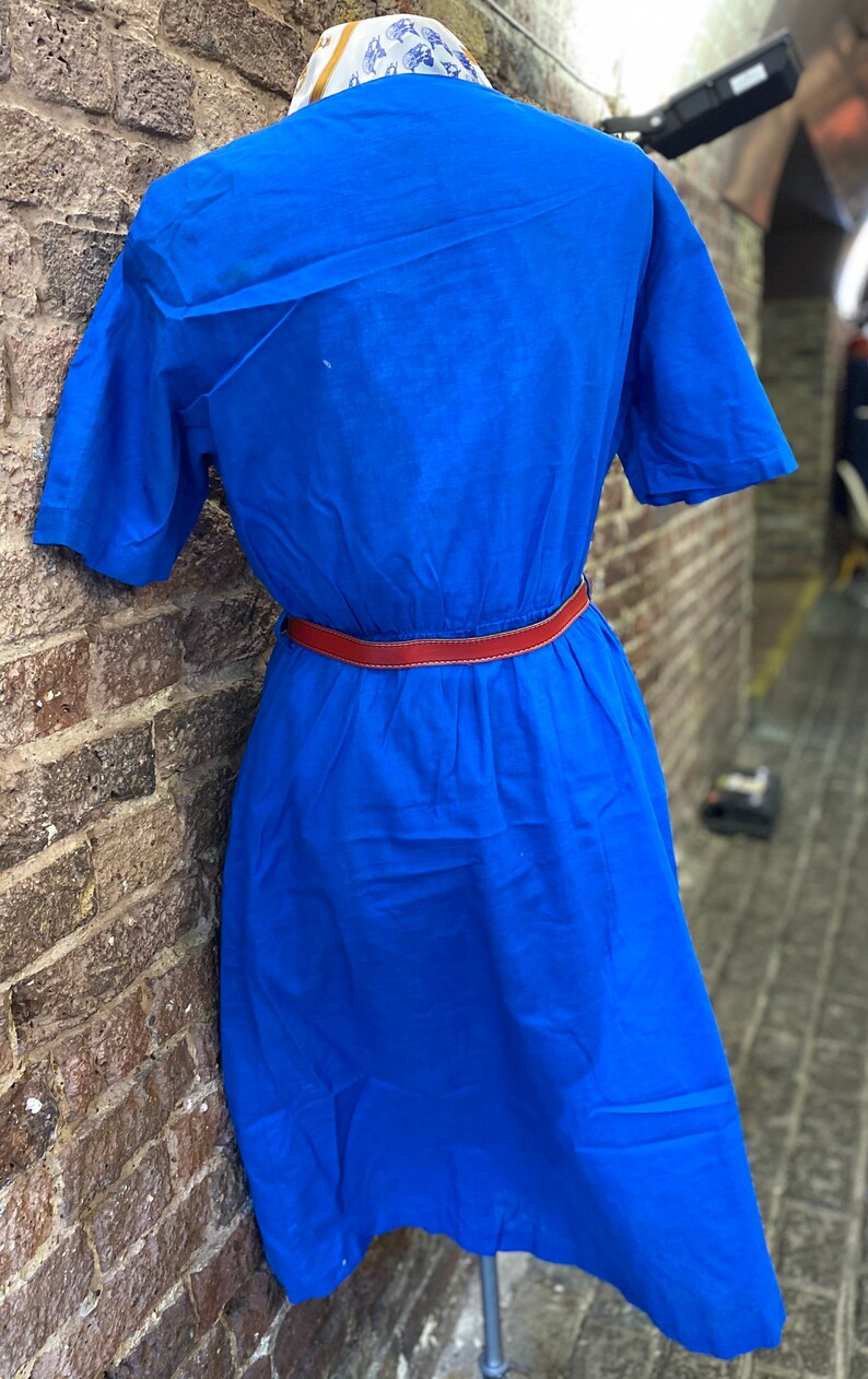Vintage 80s Deadstock Italian Blue Dress