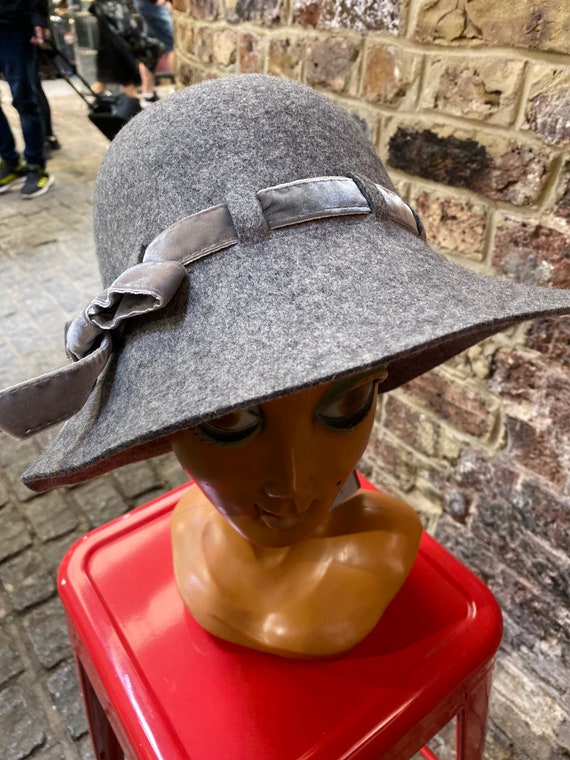 70s Style New Wool Grey Floppy Hat new with tags