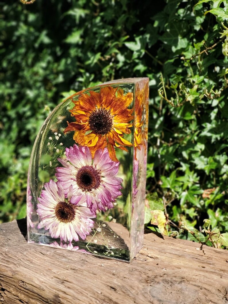 Daisy & Sunflower Bookend Etsy