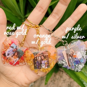 Resin Photo keychain heart | Heart Keychain | Photo Keychain | Custom keychain | Picture Keychain | Aesthetic keychain | Keychain with Heart