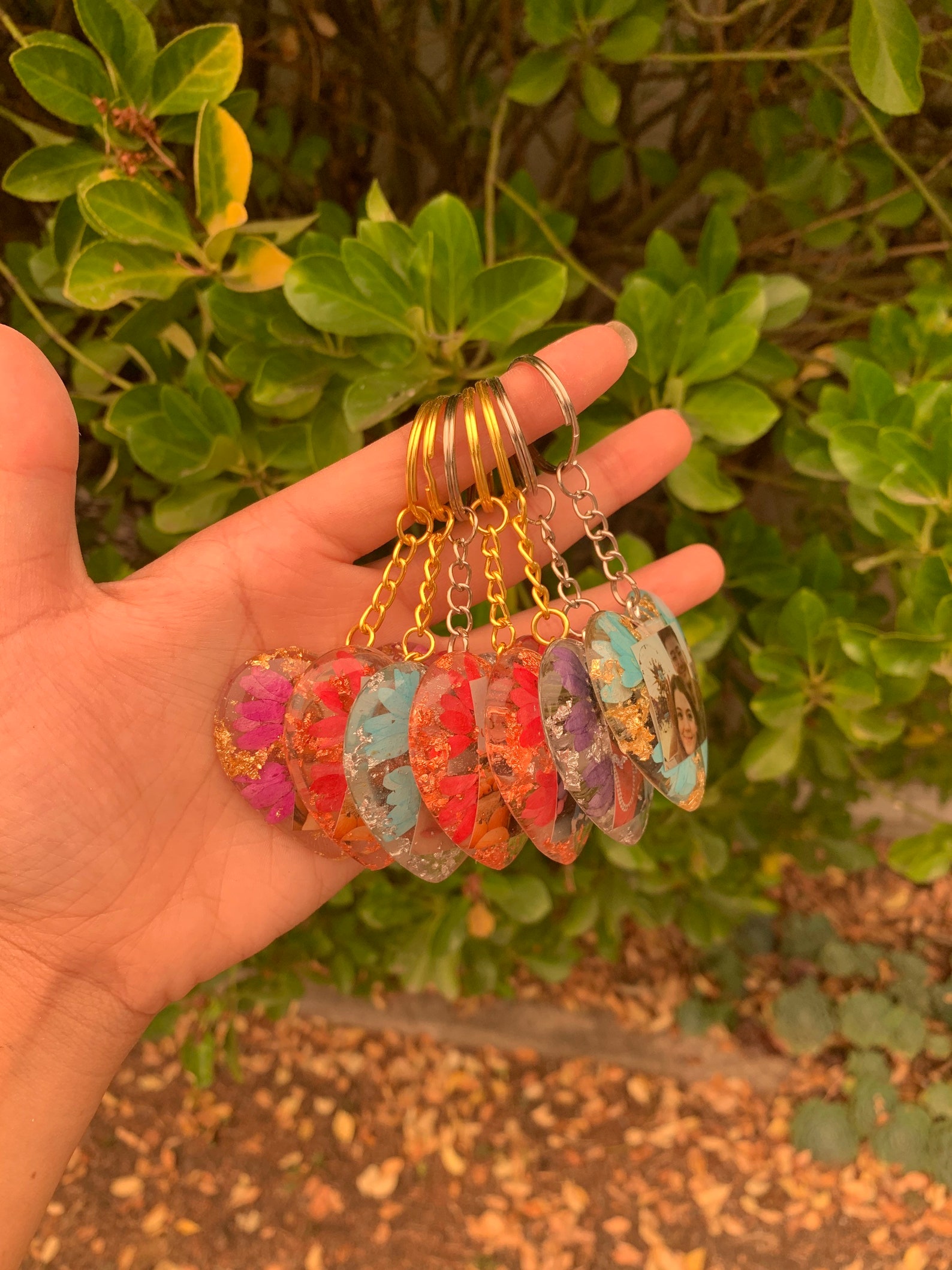 Resin Photo Keychain Heart Heart Keychain Photo Keychain Etsy