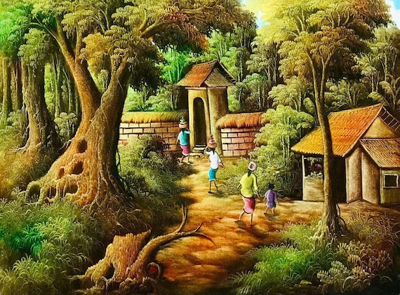 Village Natural Beauty - Colours of Life - Paintings & Prints, Landscapes &  Nature, Villages & Towns - ArtPal