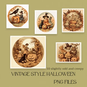 vintage Halloween clipart Ephemera fall clipart pumpkin black cats ravens png file Halloween ephemera bundle 1950s Halloween cute witch hat