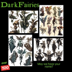 Feen Bundle dunkle Fee png Wald Fee png Fee Garten png Goth Dunkelelfe böse Fee Wald Monster gruselige Fee