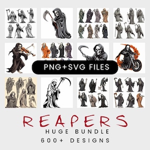 GRIM REAPER Bundle reaper svg png death clipart halloween birthday clipart spooky png laser cricket