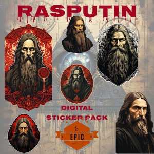 Rasputin png digital clipart sticker mad monk Russian mystic  Boney M digital download Russian healer  unkillable wizard