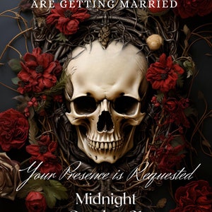 Goth wedding invitation Wiccan Canva template  wedding invite Viking wedding creepy wedding invite template download