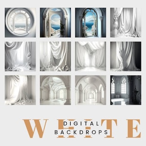 White room Digital Backdrops  Digital Backgrounds Maternity Backdrop Studio Backdrops Digital Overlays white marble floor beach windows