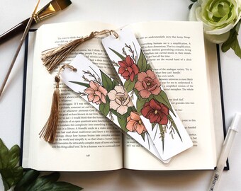 Hand Crafted Flower Bookmarks, Floral Bookmark, Reading, Gift for book lovers