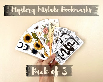 Mystery Mistake Lesezeichen 3er Pack, Handgefertigtes Lesezeichen, Lesen, Geschenk für Buchliebhaber