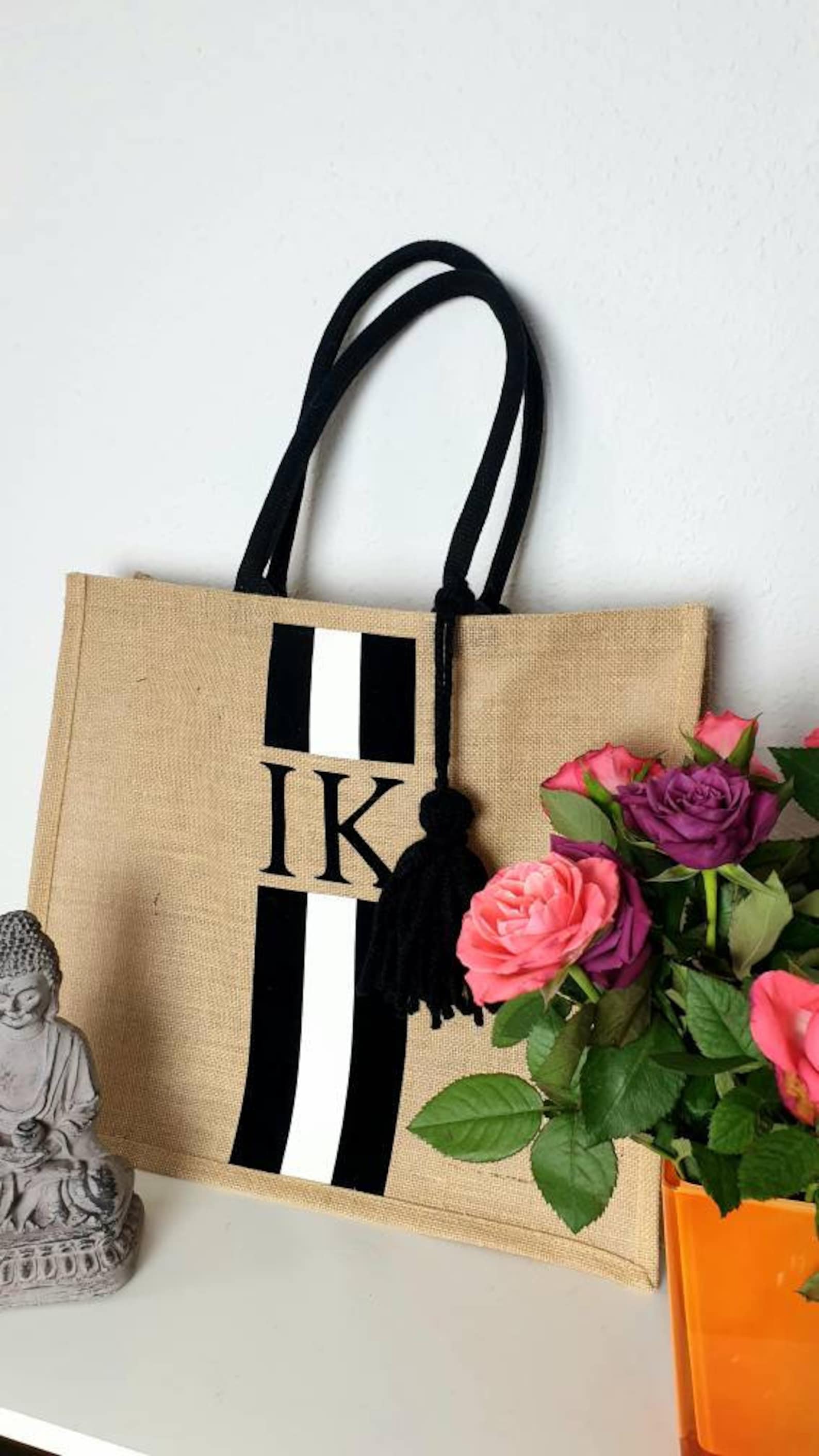Jute Shopper Personalisiert „Do You Read Me“ – 32x21x12cm, Baumwolle, Mit Außenfach & Stabilen Griffen