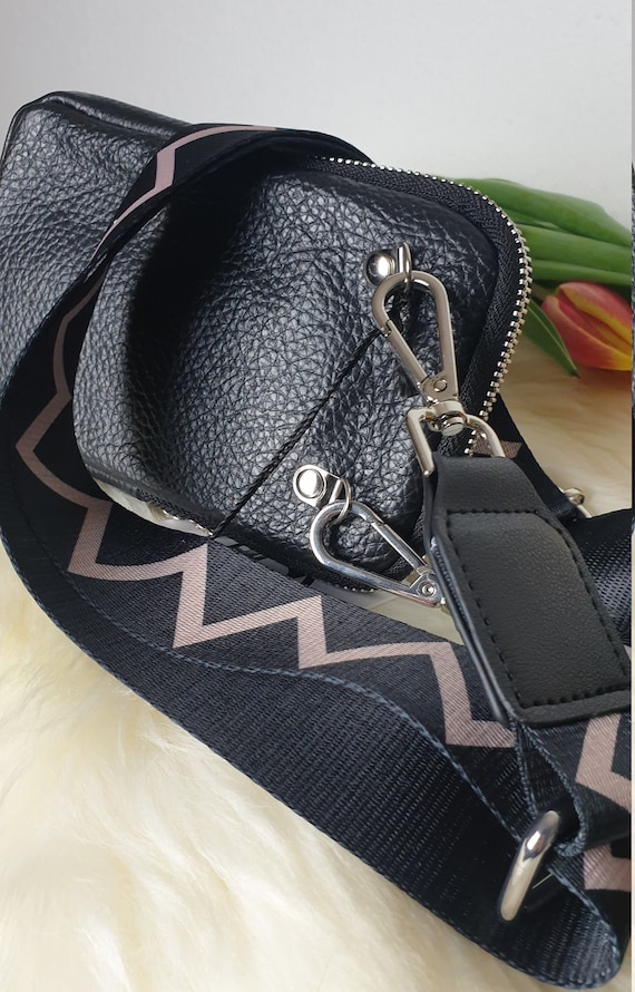 Personalisierte Handytasche Rosa, Braun, Taupe, Silber, Grün, Schwarz Festivaltasche Leder Umhänge Handytasche | schmaler o. XL Gurt Leogurt