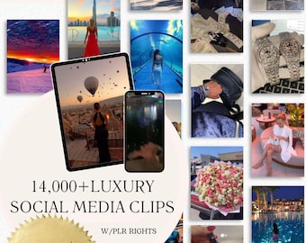 14.000+ Luxus Social Media Clips | Aesthetic Reels Bundle | PLR & MRR | Bearbeitbare Videos | Sofortiger digitaler Download