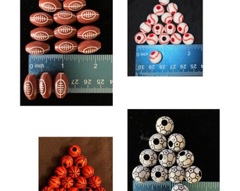 Soccer ball beads Sports Ball Beads: Football, Baseball, Basketball, Soccer - DIY Jewelry Making World cup