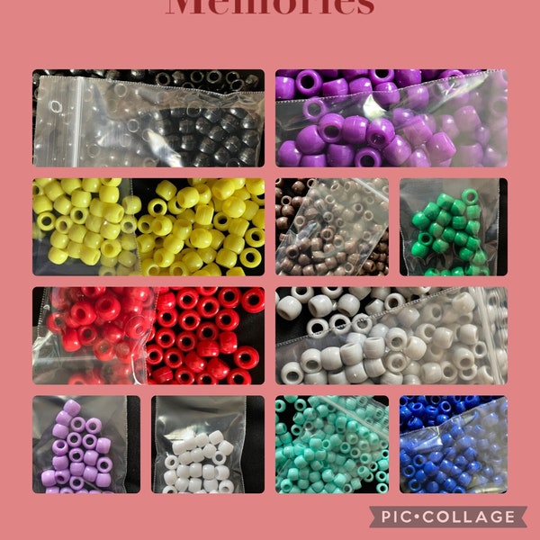 Pony Beads~ You Pick the color needed- Small packages perfect for any beading projects.