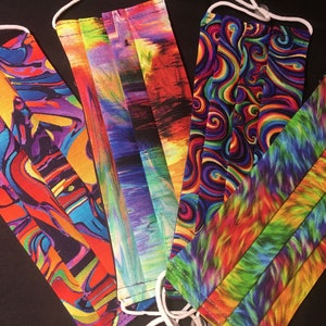 Tye Dye Face Mask ~  | 2 N 1 Mask | Tye Dye side 1 solid side 2 | Washable | handmade in the USA