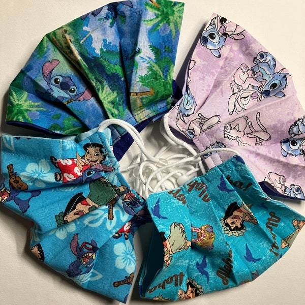 Stitch Face Mask ~ Ohana Kids and Adult  face mask~ 2 N 1 | Ohana| Washable | Handmade in the USA