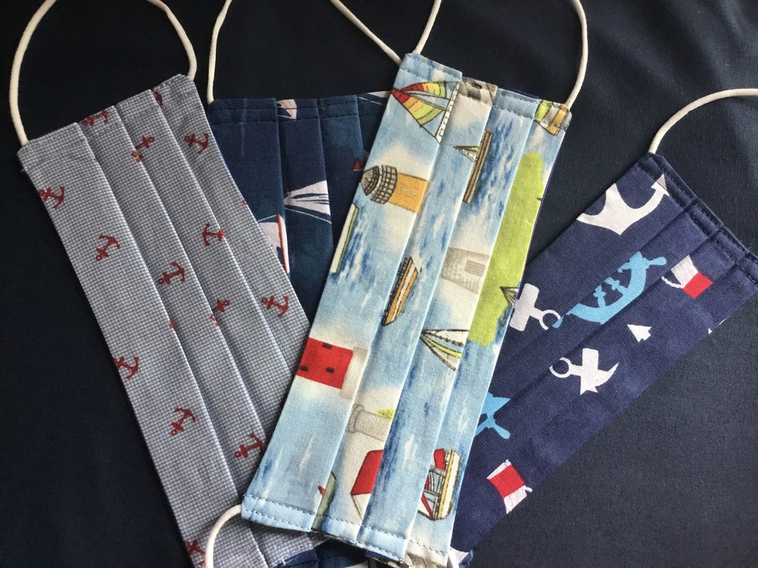 Nautical Boating Face Mask Lignt House Face Mask 2 N 1 Mask Washable