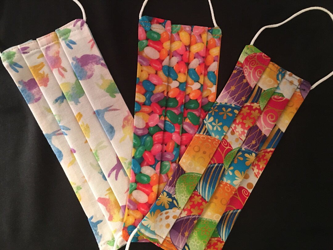 Bunnies Eggs Face Mask Easter Face Mask adult kid and Toddler Sizes 2