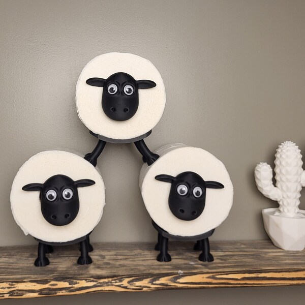 Toilet Paper Roll Holder - Sheep - Bathroom Decoration - Toilet Paper Holder Free Standing, Stackable - Toilet Paper Storage Organizer.