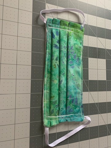 Batik Green and Blue Watercolor Floral Cotton Pleated Reusable - Etsy