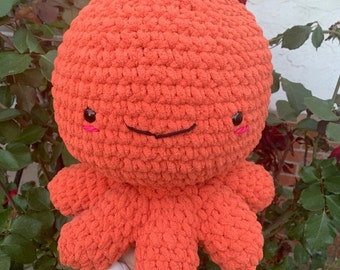 Large Soft Chunky Octopus  Crochet Plushie  Amigurumi Fluffy Chubby Stuffed